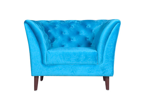 Watson 1 Seater Sofa In Sky Blue Premium Velvet Fabric
