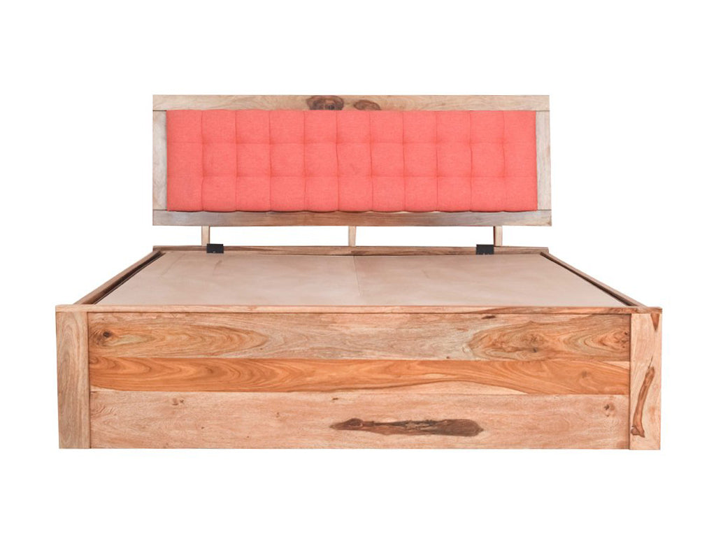 Florence Hydraulic Storage Bed With Storage In Teak Finish