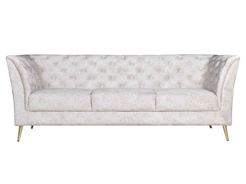 Watson 3 Seater Sofa In Beige Premium Velvet Fabric