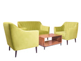 Lucas 2+1+1 Sofa Set In Green Velvet Fabric