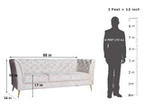 Watson 3 Seater Sofa In Beige Premium Velvet Fabric