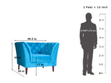 Watson 1 Seater Sofa In Sky Blue Premium Velvet Fabric
