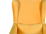 Genoa Wing Chair in Yellow Velvet Fabric