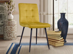 Alaska Chair in Yellow Velvet Fabric