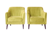 Lucas 2+1+1 Sofa Set In Green Velvet Fabric