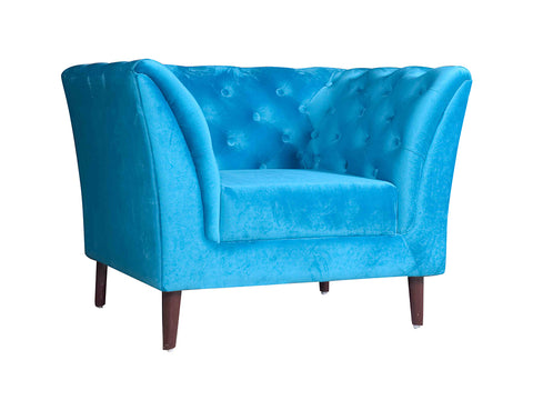 Watson 1 Seater Sofa In Sky Blue Premium Velvet Fabric
