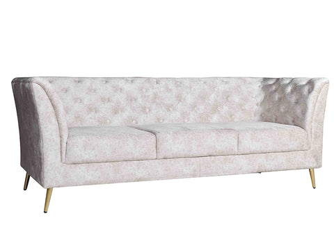 Watson 3 Seater Sofa In Beige Premium Velvet Fabric