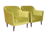 Lucas 2+1+1 Sofa Set In Green Velvet Fabric