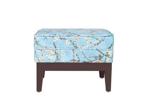 Ursula Ottoman in Floral Fabric