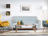 Lorenzo 3 Seater Sofa in Premium Green Suede fabric