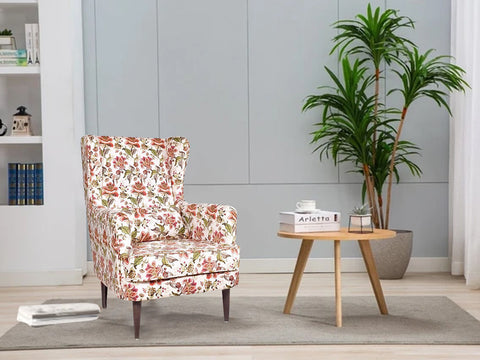Genoa Wing Chair in Floral fabric