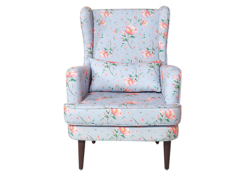 Genoa Wing Chair in Floral Cotton fabric