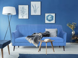 Lucas 3 Seater Sofa in Premium Blue Velvet Fabric