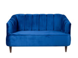 Nelio Two Seater Sofa in Blue Velvet Fabric