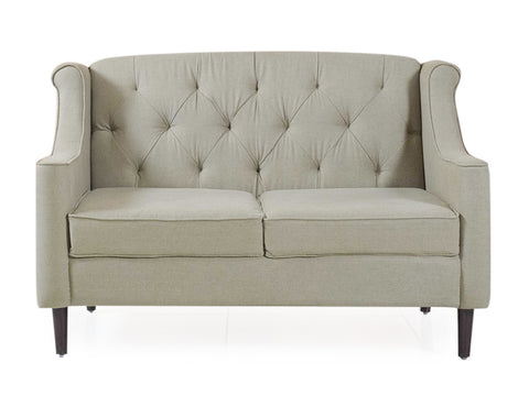 Marjorie Two Seater Sofa In Beige Cotton Fabric