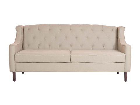 Marjorie Three Seater Sofa In Beige Cotton Fabric