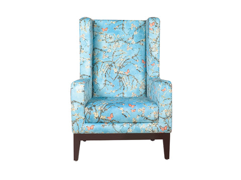 Ursula Lounge Chair in Floral Fabric
