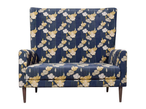 Valdemar Loveseat in Blue Floral Print