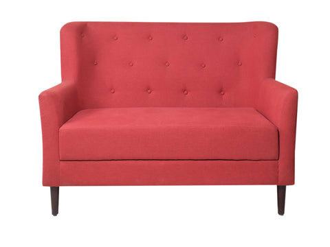 Frida Loveseat 2 Seater Sofa In Red Cotton Fabric