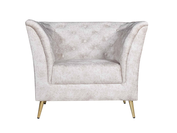 Watson 1 Seater Sofa In Beige Premium Velvet Fabric