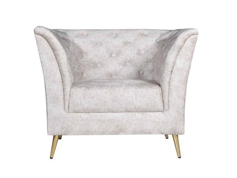 Watson 1 Seater Sofa In Beige Premium Velvet Fabric