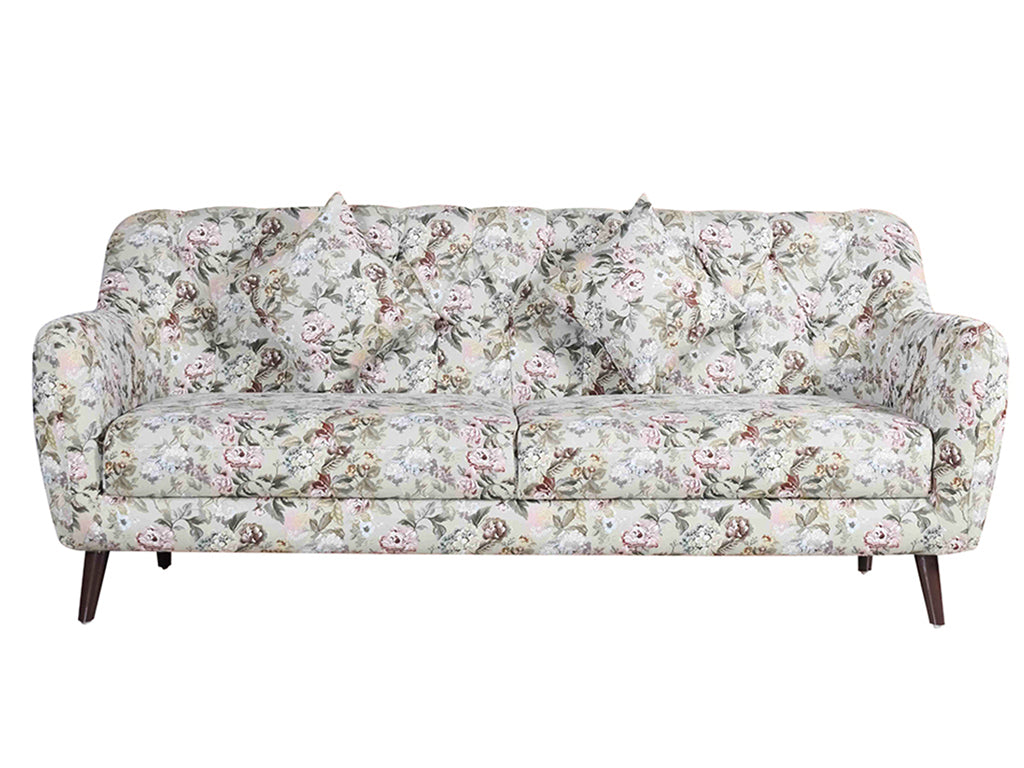 Lorenzo 3 Seater Sofa In Printed Suede Fabric
