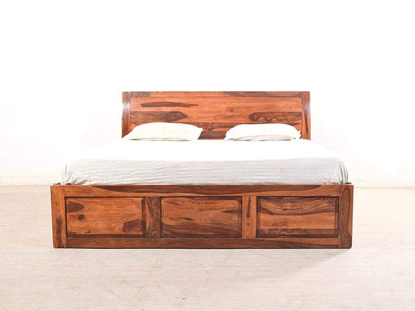 Hamilton King Size Bed With Pull Out Drawer Storage In Teak Finish