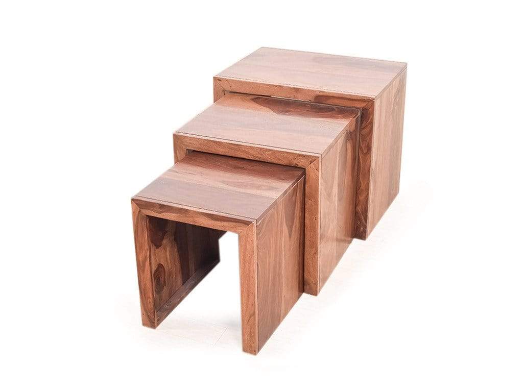Buy Hamilton Nested Stools In Teak Finish - GetMyCouch
