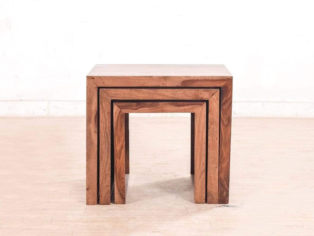 Buy Hamilton Nested Stools In Teak Finish - GetMyCouch