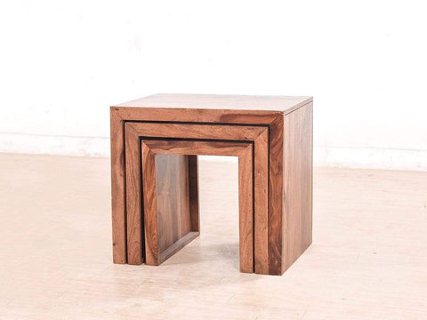 Hamilton Nested Stools In Teak Finish