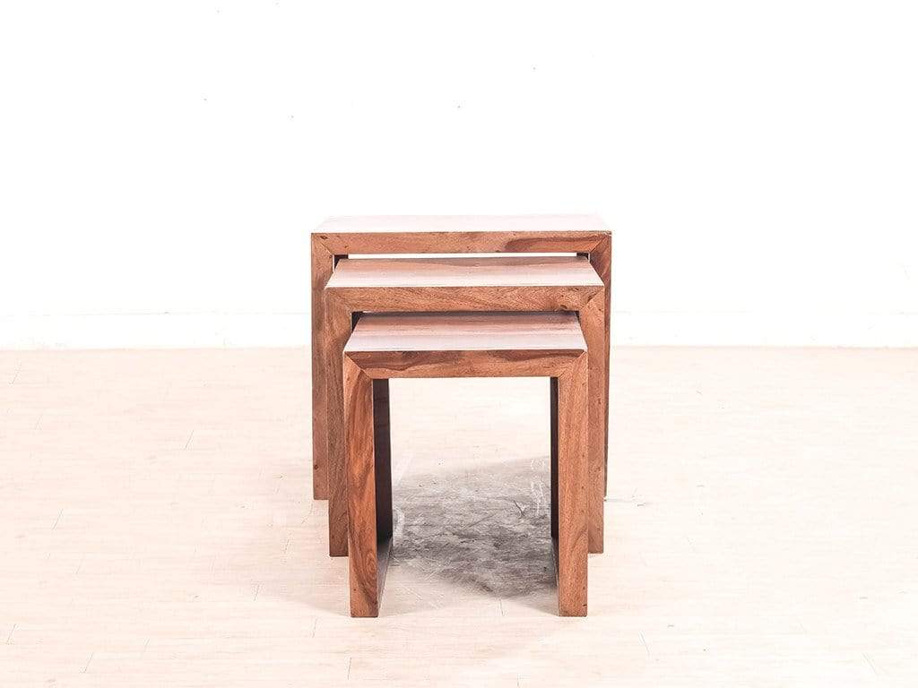 Buy Hamilton Nested Stools In Teak Finish - GetMyCouch