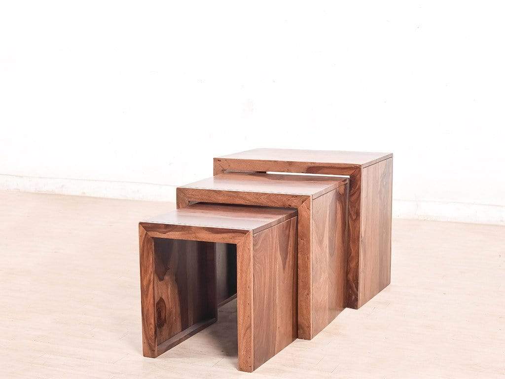 Buy Hamilton Nested Stools In Teak Finish - GetMyCouch