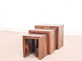 Hamilton Nested Stools In Teak Finish