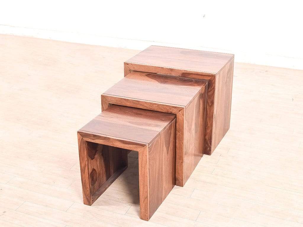Buy Hamilton Nested Stools In Teak Finish - GetMyCouch