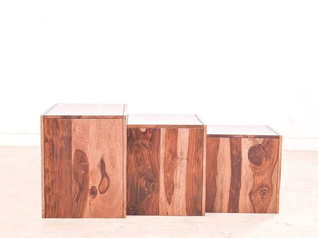 Buy Hamilton Nested Stools In Teak Finish - GetMyCouch