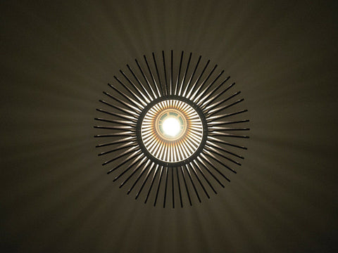 Porcelain-inspired laser cut wooden lampshade