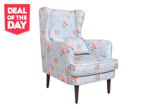 Genoa Wing Chair in Floral Cotton fabric