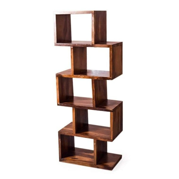 Jefferson Bookshelf cum Display Cabinet in Teak Finish by WoodsWorth GMC Standard Storage FN-GMC-008422