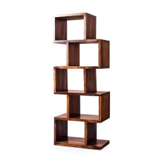 Jefferson Bookshelf cum Display Cabinet in Teak Finish by WoodsWorth GMC Standard Storage FN-GMC-008422