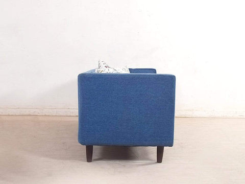 Liana 3 Seater Sofa In Blue Cotton Fabric