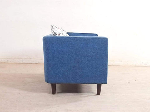Liana 3+2 Sofa Set In Premium Blue Cotton Fabric