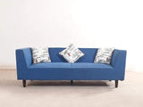 Liana 3 Seater Sofa In Blue Cotton Fabric