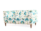 Liana Love Seat In Floral Green Cotton Fabric