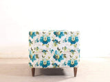 Liana Love Seat In Floral Green Cotton Fabric
