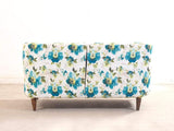Liana Love Seat In Floral Green Cotton Fabric