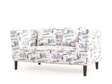 Liana Love Seat In Printed Cotton Fabric