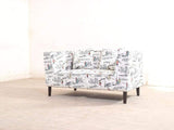 Liana Love Seat In Printed Cotton Fabric