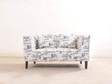 Liana Love Seat In Printed Cotton Fabric