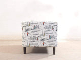 Liana Love Seat In Printed Cotton Fabric
