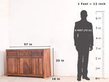 Liana Sheesham Wood Sideboard In Teak Finish